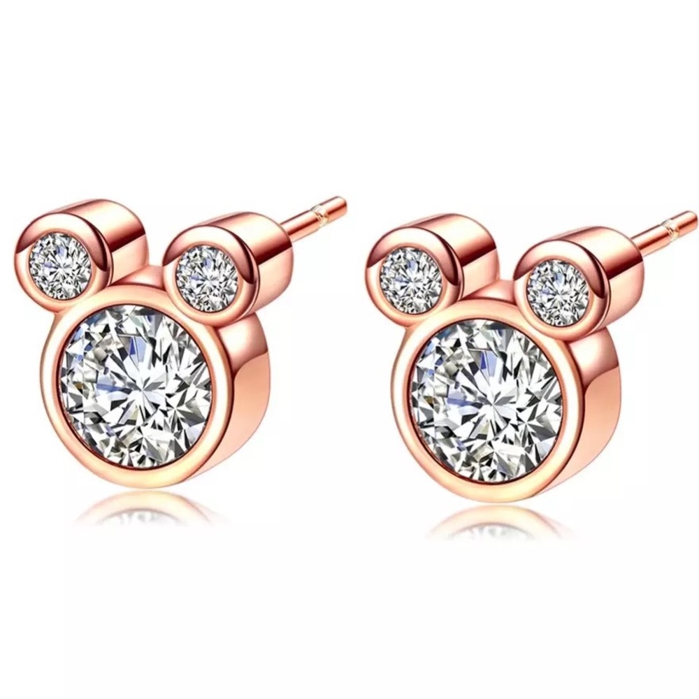 Mickey Mouse Stud Earrings Gold